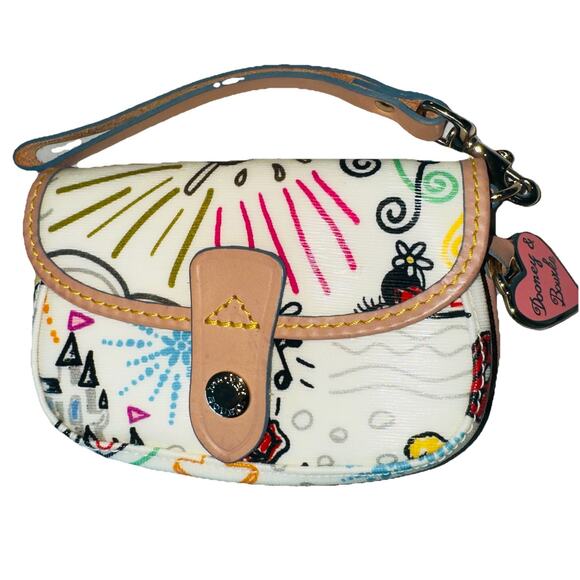 Disney Parks Sketch Dooney &Bourke Sketch Flap Wristlet Wallet Handbag Keyfob - Picture 1 of 7